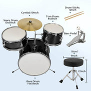 mlnshops kids drum set with stool - 3-Piece Starter Kit