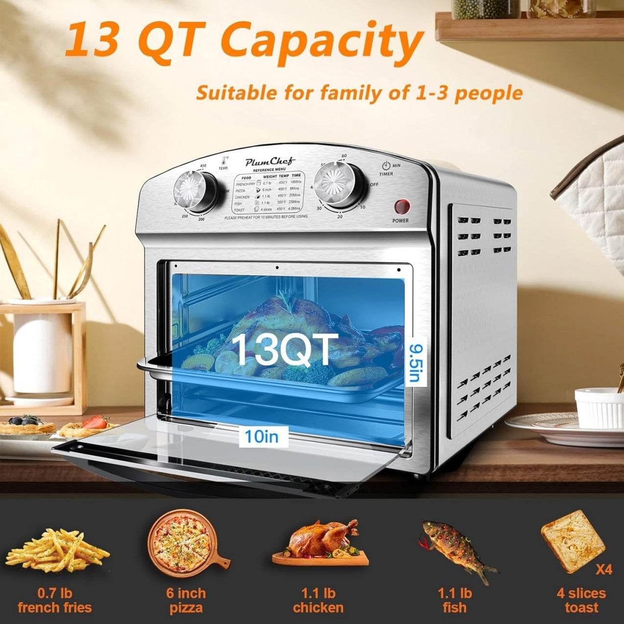MLNshops 12.5 quart convection toaster oven Stainless Steel