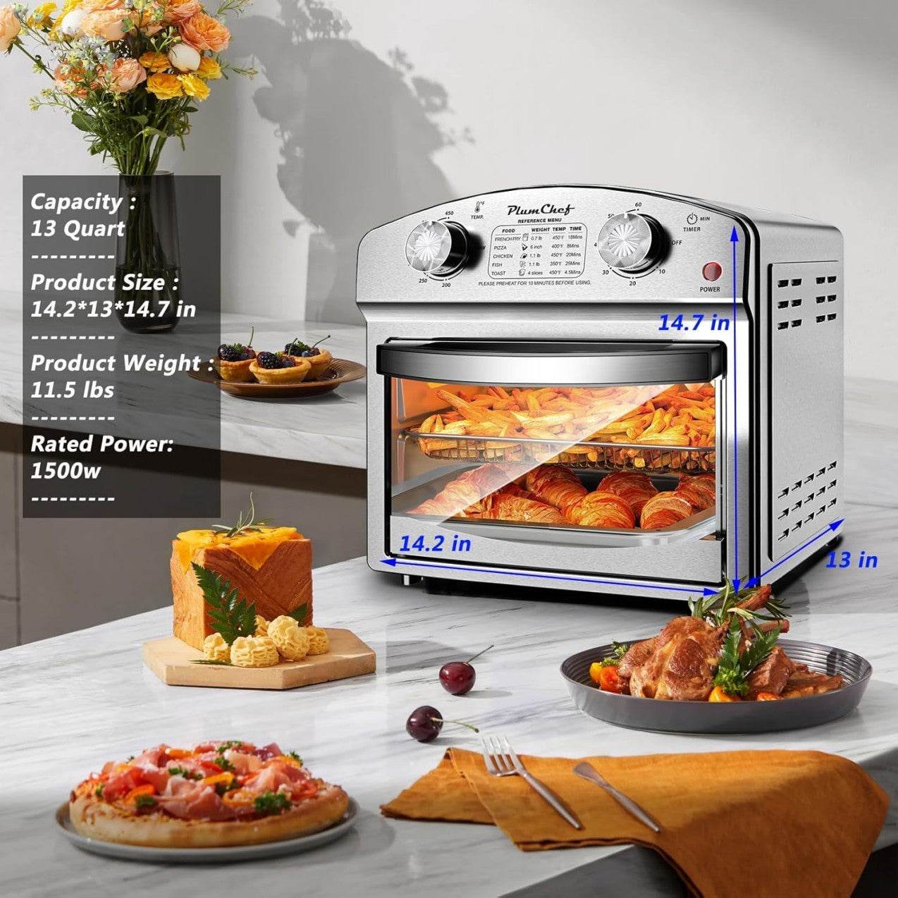MLNshops 12.5 quart convection toaster oven Stainless Steel