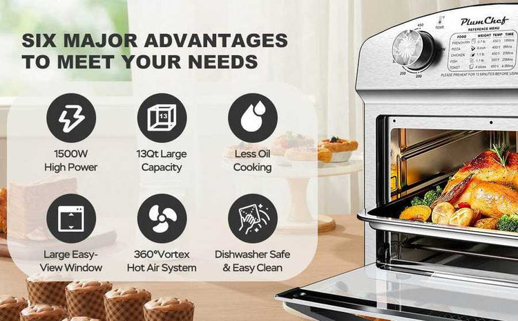 MLNshops 12.5 quart convection toaster oven Stainless Steel