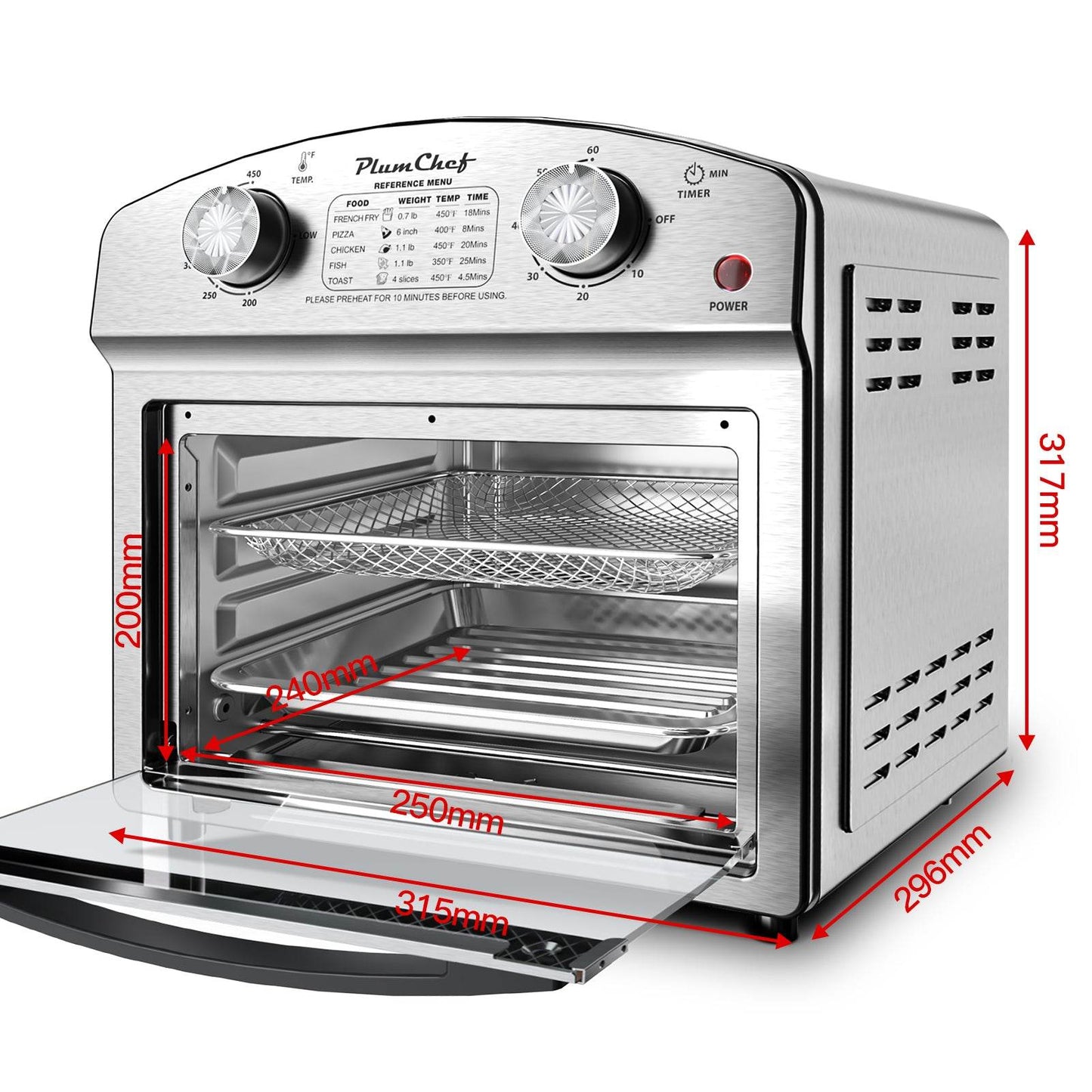 MLNshops 12.5 quart convection toaster oven Stainless Steel