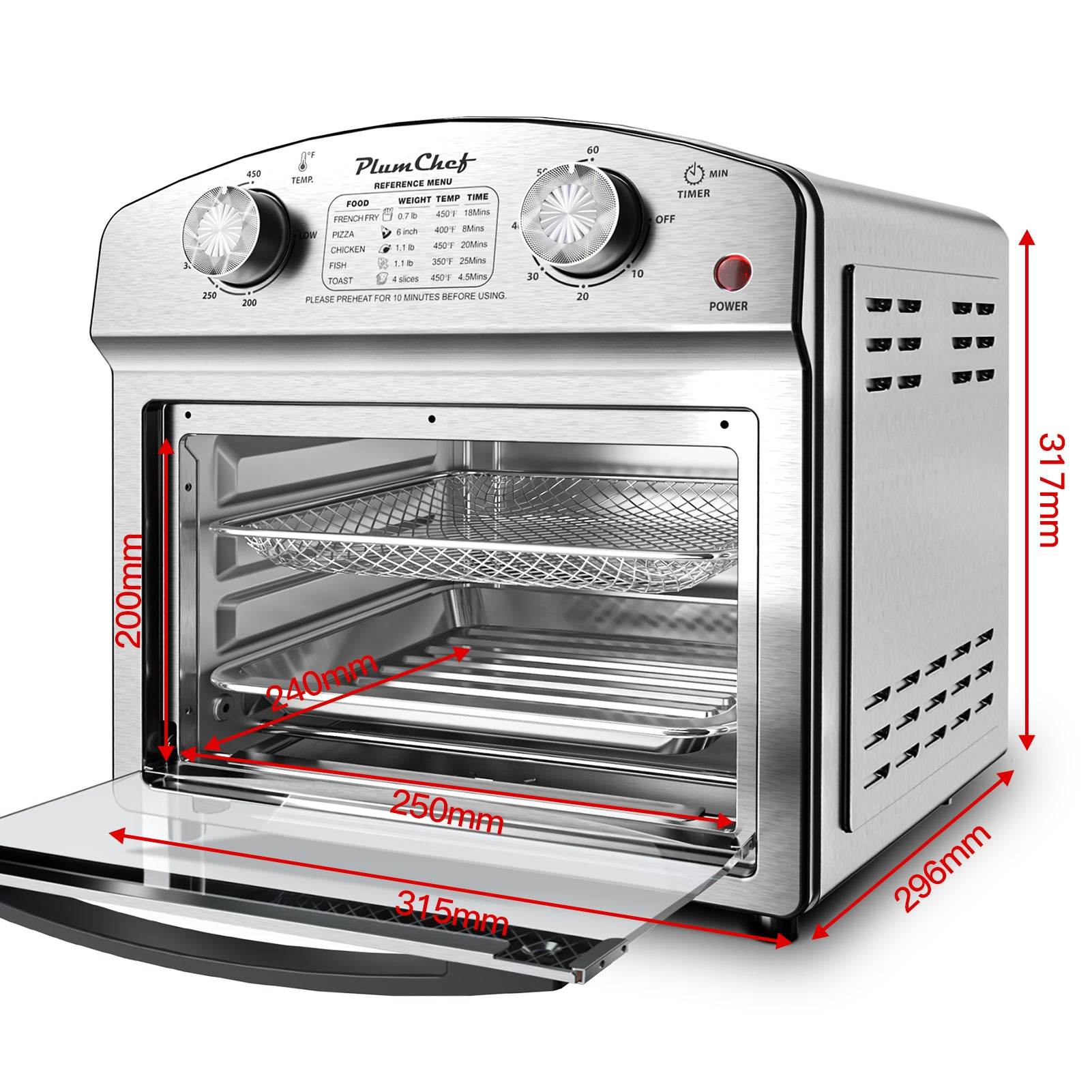 MLNshops 12.5 quart convection toaster oven Stainless Steel
