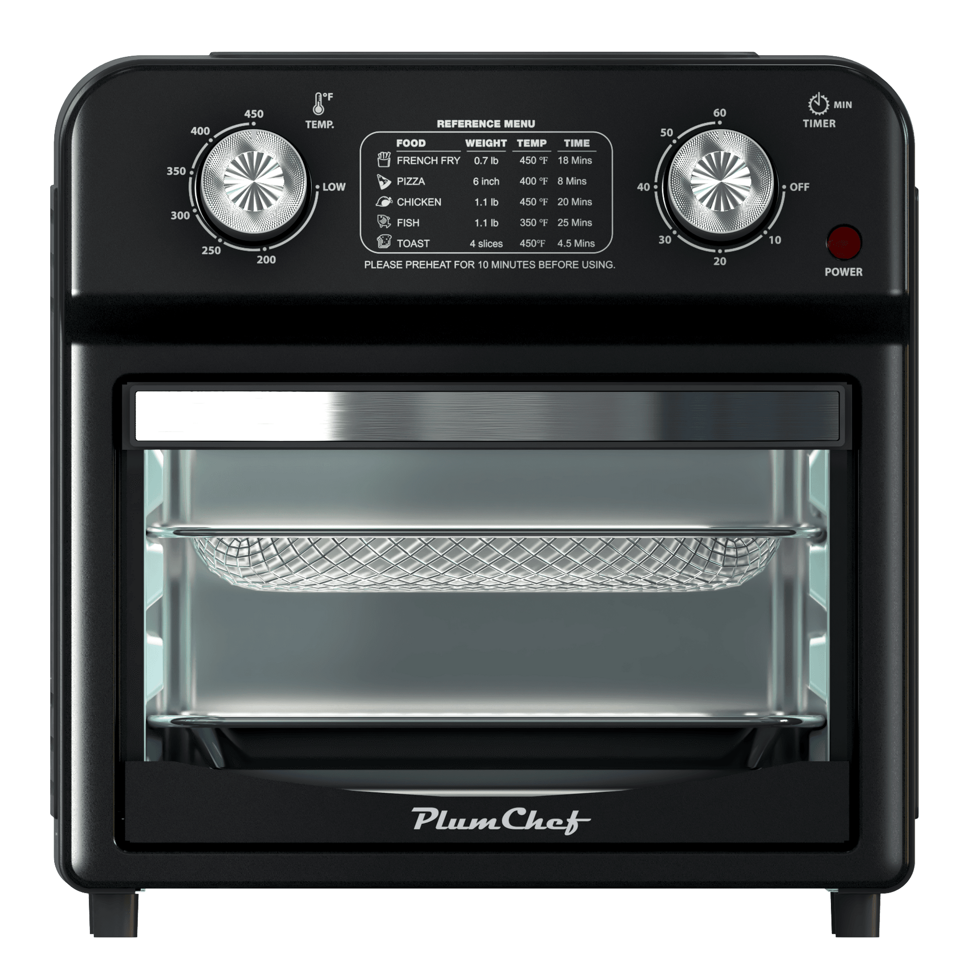 MLNshops Slim air fryer toaster oven for roasting and baking