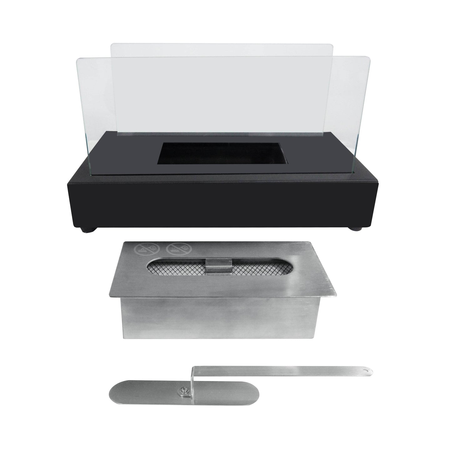 MLNshops Portable Indoor Fire Pit with Glass Barrier