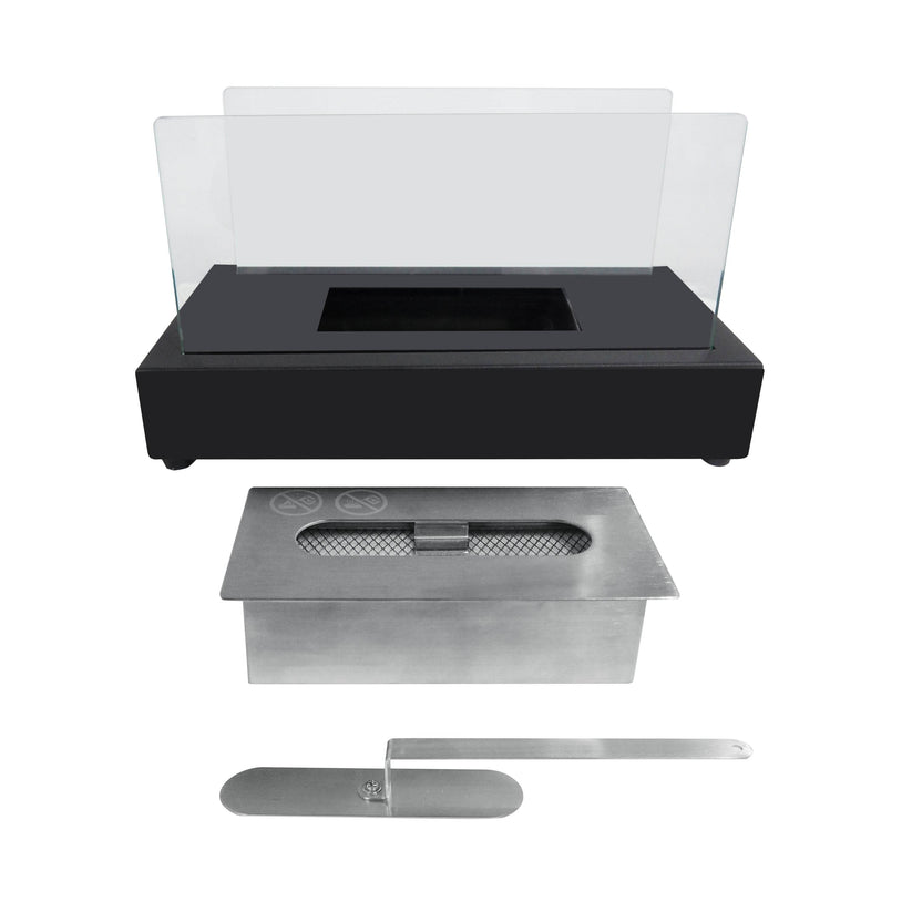 Smokeless tabletop fire pit burner with stainless steel design