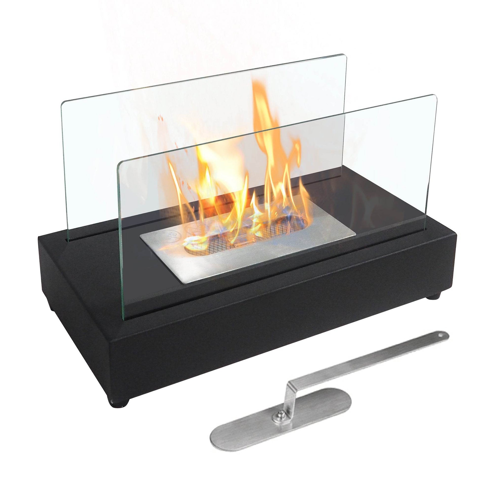 MLNshops Portable Indoor Fire Pit with Glass Barrier Default