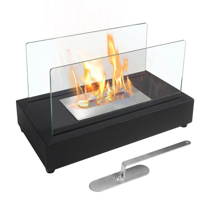 MLNshops Portable Indoor Fire Pit with Glass Barrier Default