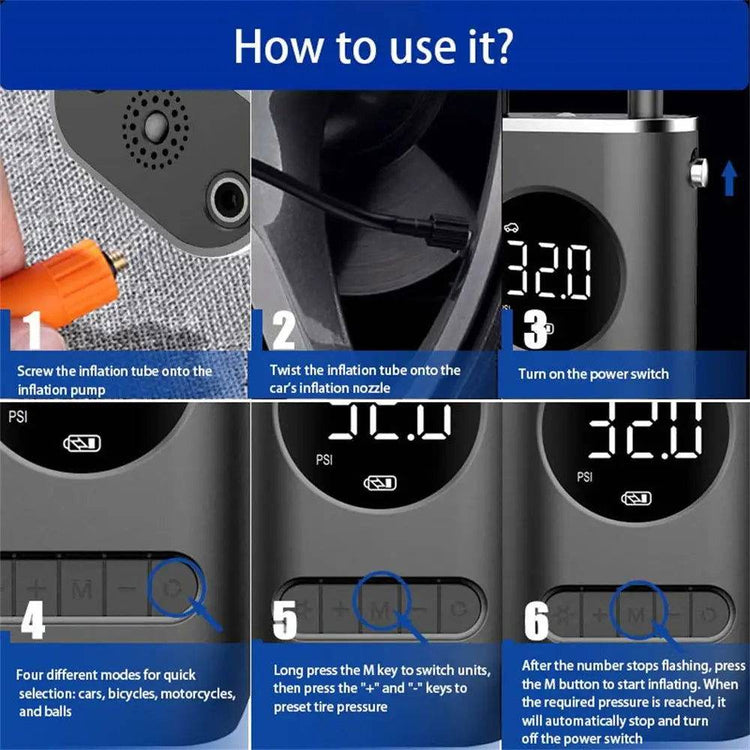 MLNshops Mini Portable Tire Inflator for Cars