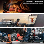 mlnshops Portable USB Table Fan for Outdoors with LED Light