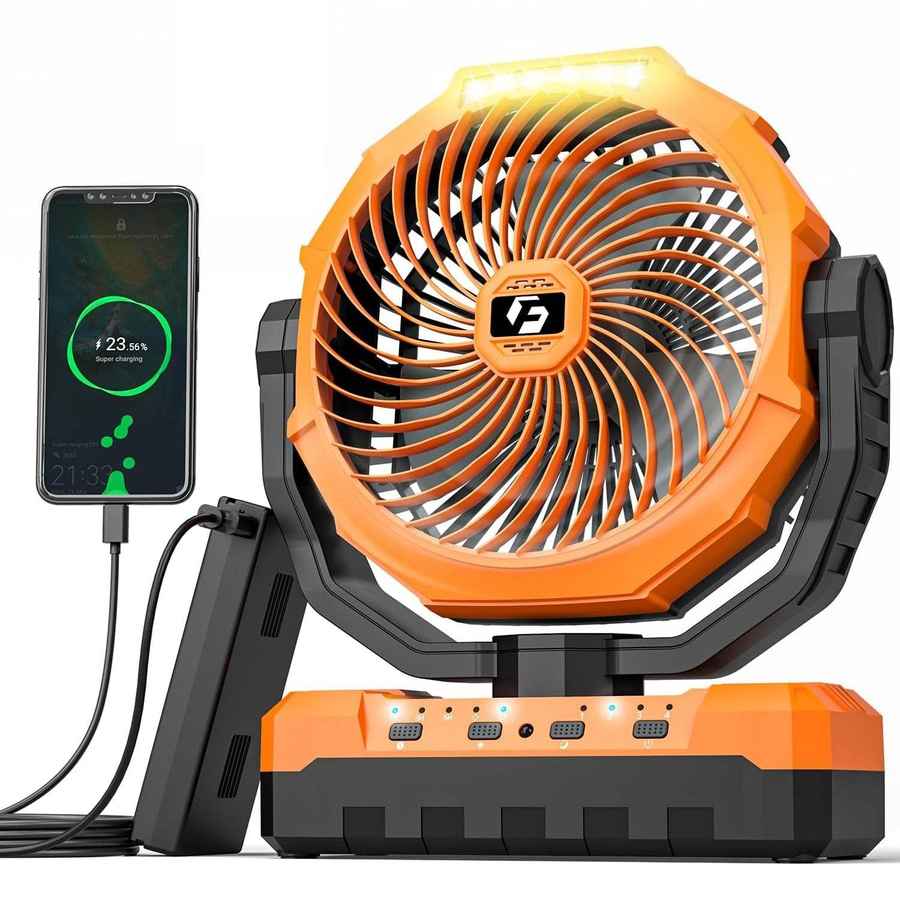mlnshops Portable USB Table Fan for Outdoors with LED Light Default Title