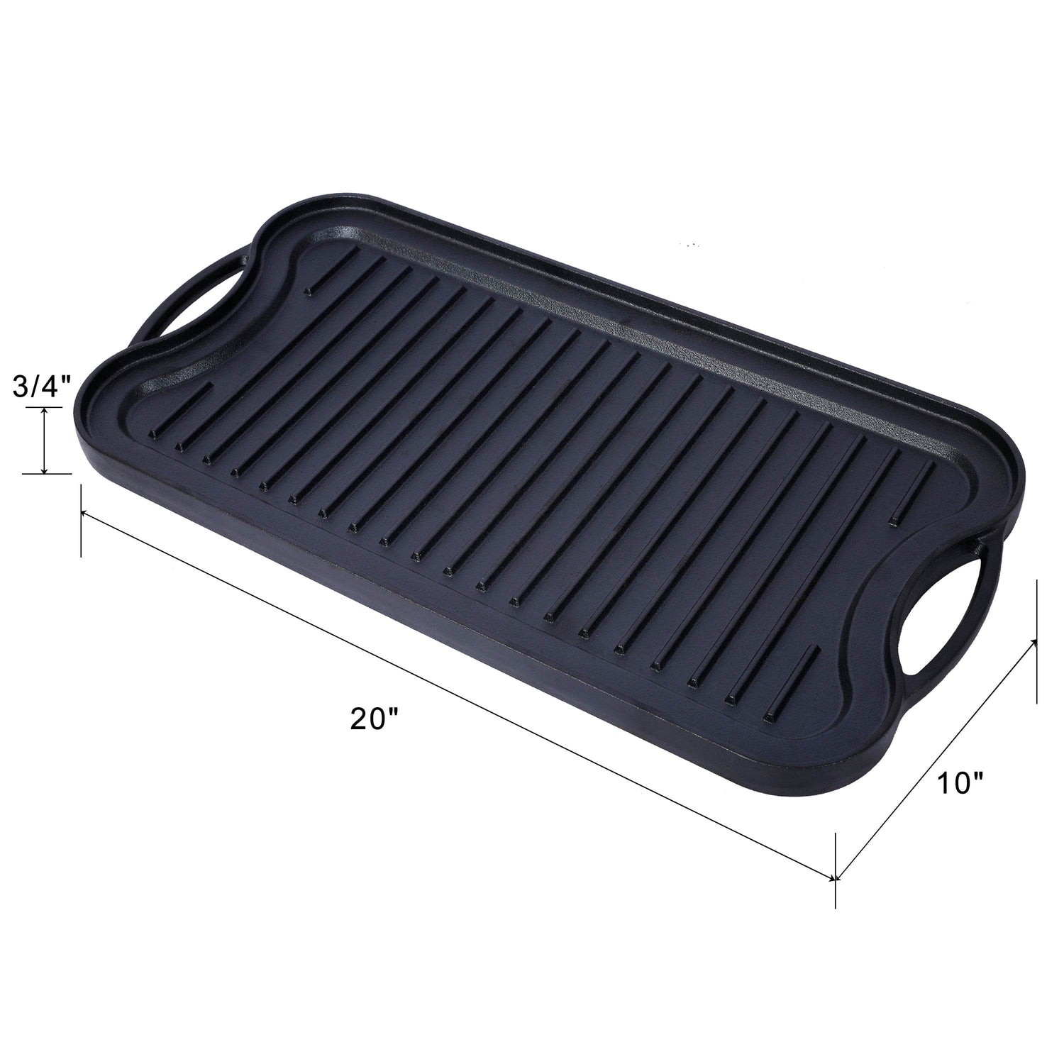 MLNshops Pre-Seasoned Cast Iron Grill Griddle BBQ