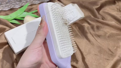 Anti-Static Massage Comb Scalable Rotate Lifting Self Cleaning Hairbrush