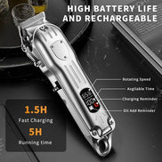 Professional Cordless Hair Clippers with LCD Display