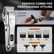 Professional Cordless Hair Clippers with LCD Display