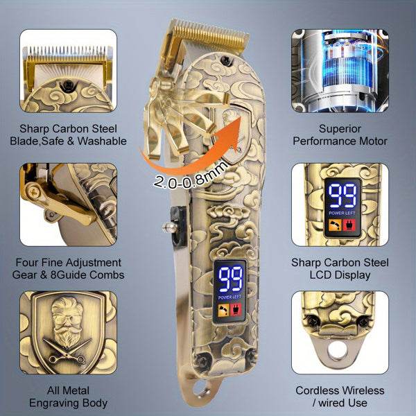 mlnshops Professional Hair Clippers for Men with LED Display