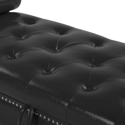 PU Leather, Metal Feet Upholstered Ottoman Bedroom Lounge Ottoman Flip Top Storage Sofa Bench MLNshops]