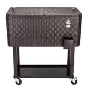 mlnshops Rattan Cooler with Wheels for Outdoor Fun