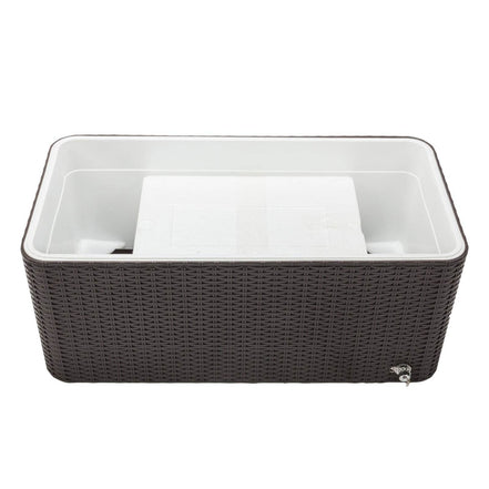 mlnshops Rattan Cooler with Wheels for Outdoor Fun