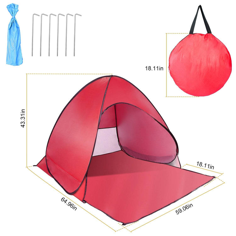 mlnshops Red Beach Tent Anti-UV Sun Shade Shelter