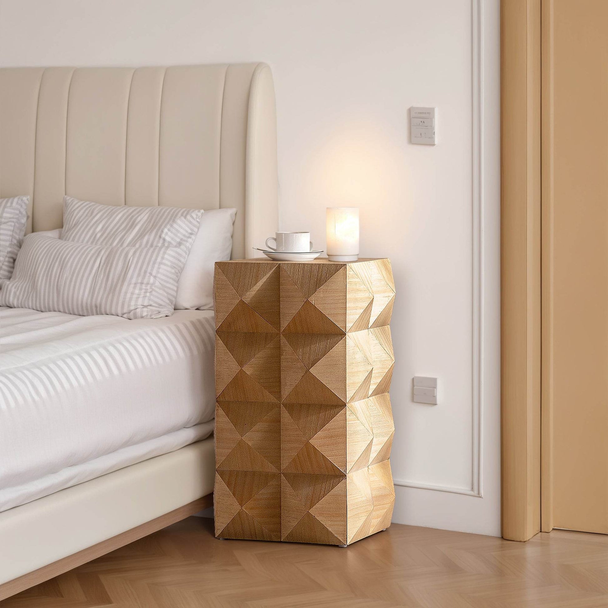 MLNshops Retro Wooden Side Table for Stylish Decor