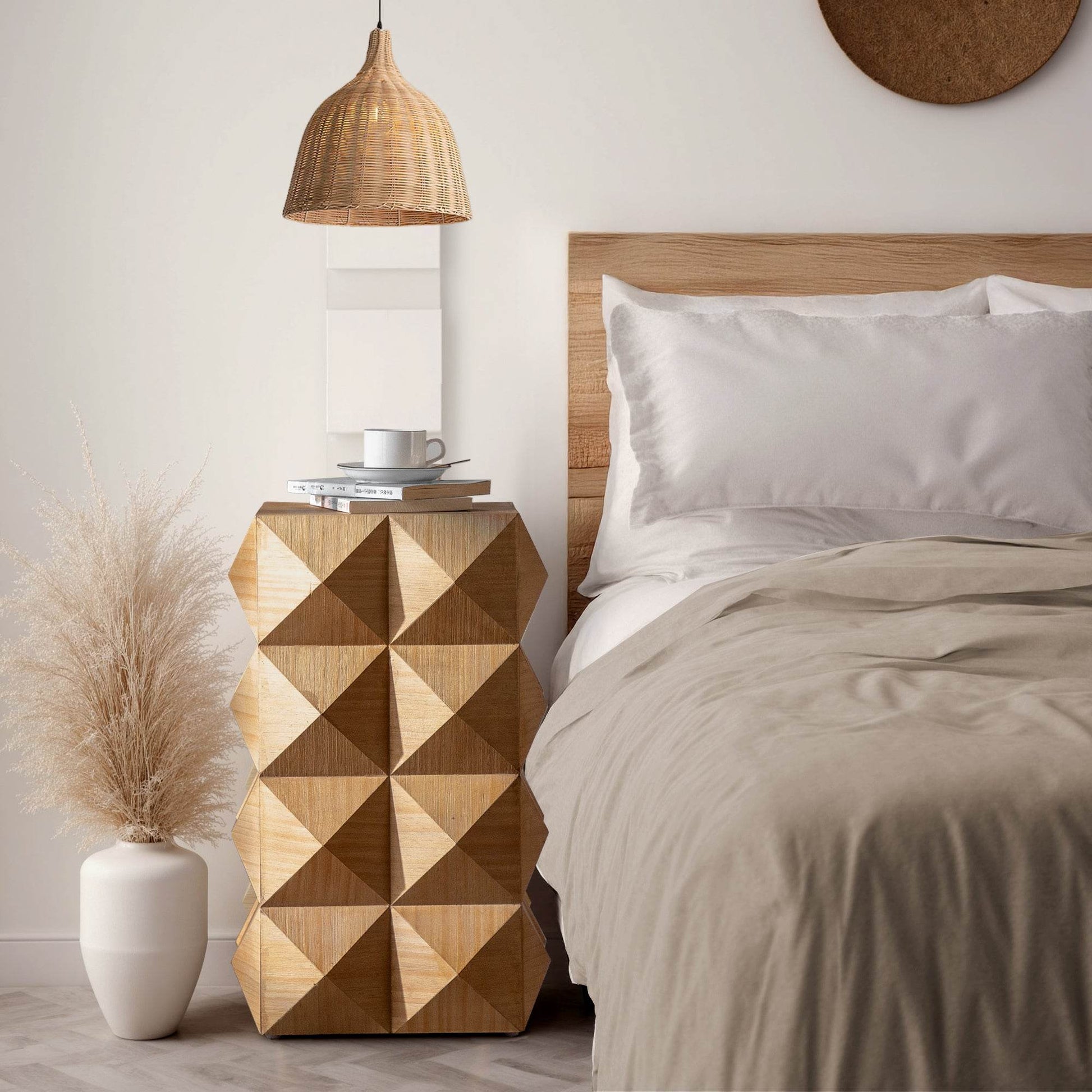 MLNshops Retro Wooden Side Table for Stylish Decor