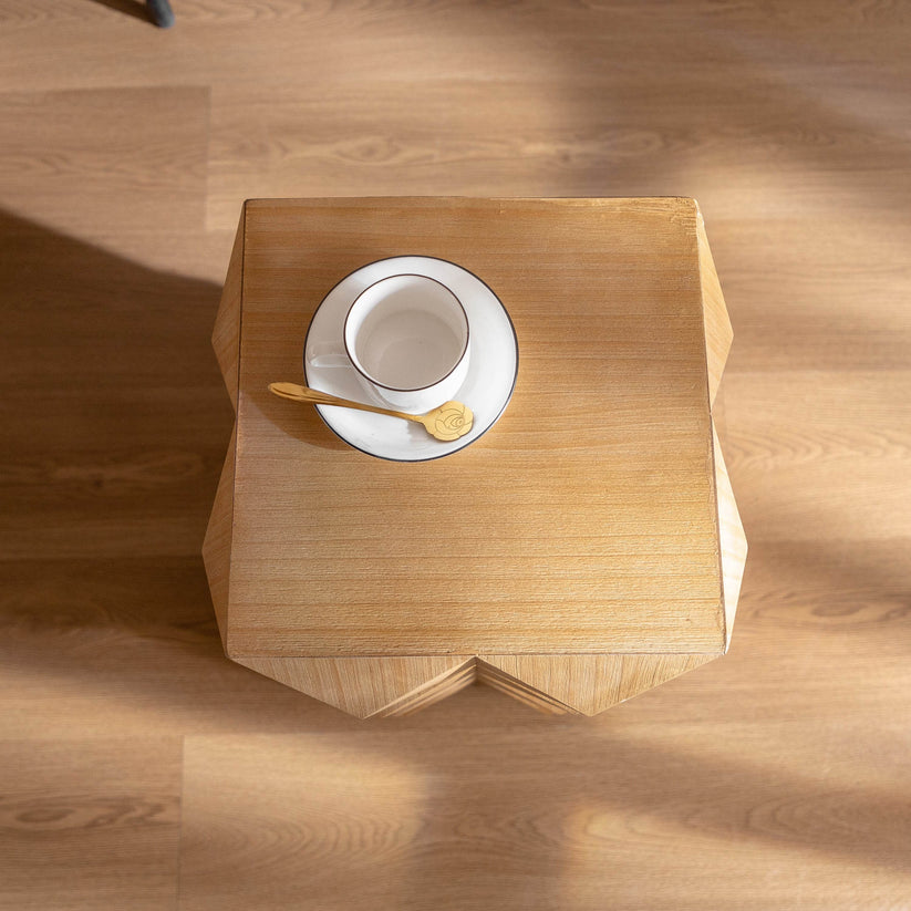 Retro Wooden Side Table Top View