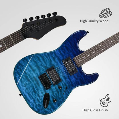 mlnshops 39 inch electric guitar for rock - Quilted Top