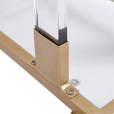Rolling Sofa Side Table with Wheels - Gold Frame