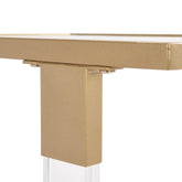 Rolling Sofa Side Table with Wheels - Gold Frame
