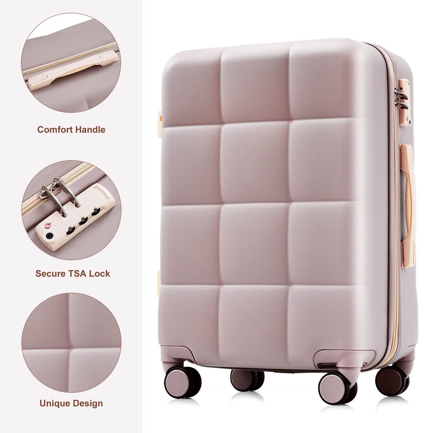 MLNshops Rosybrown Luggage Set - Durable 3-Piece Travel Bags