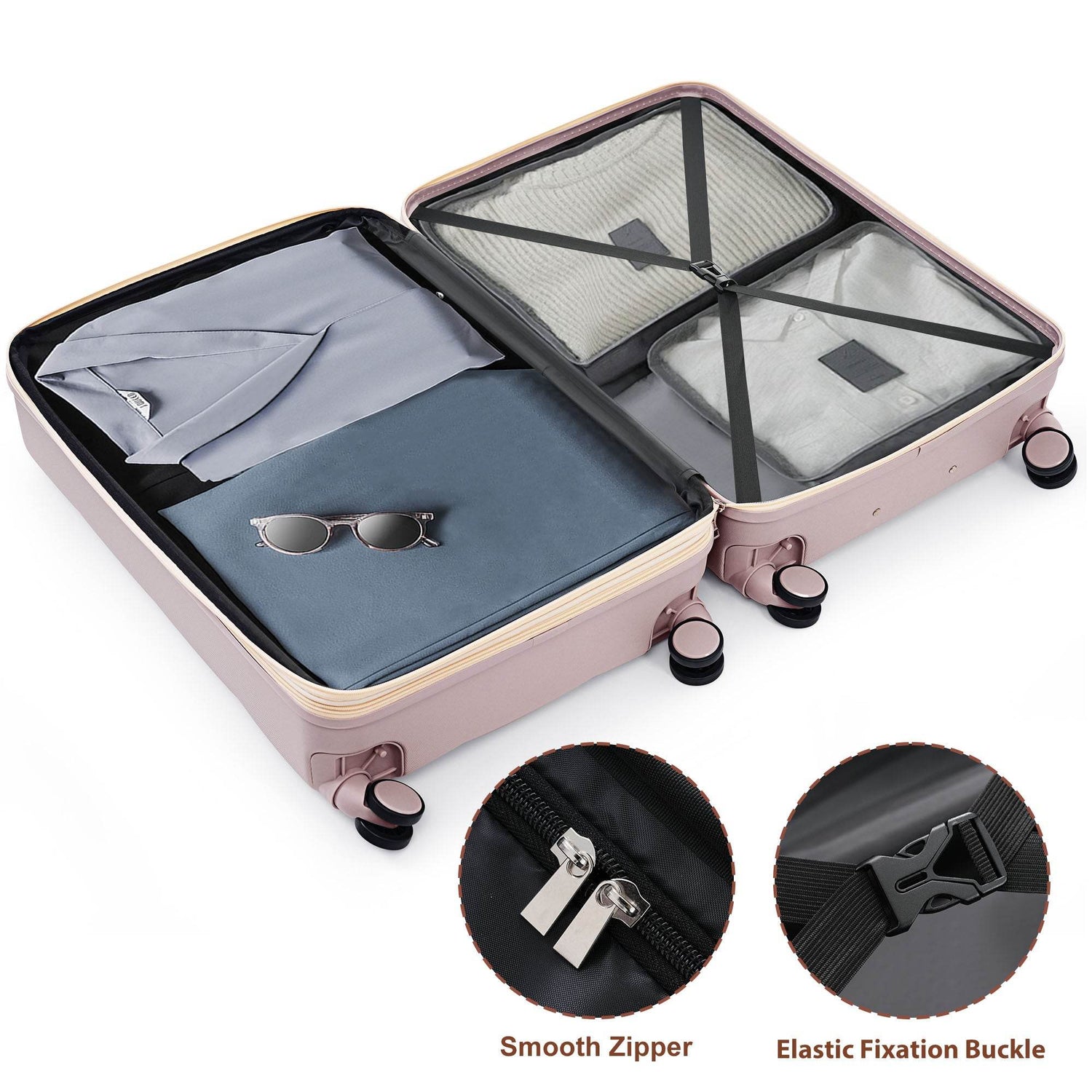 MLNshops Rosybrown Luggage Set - Durable 3-Piece Travel Bags