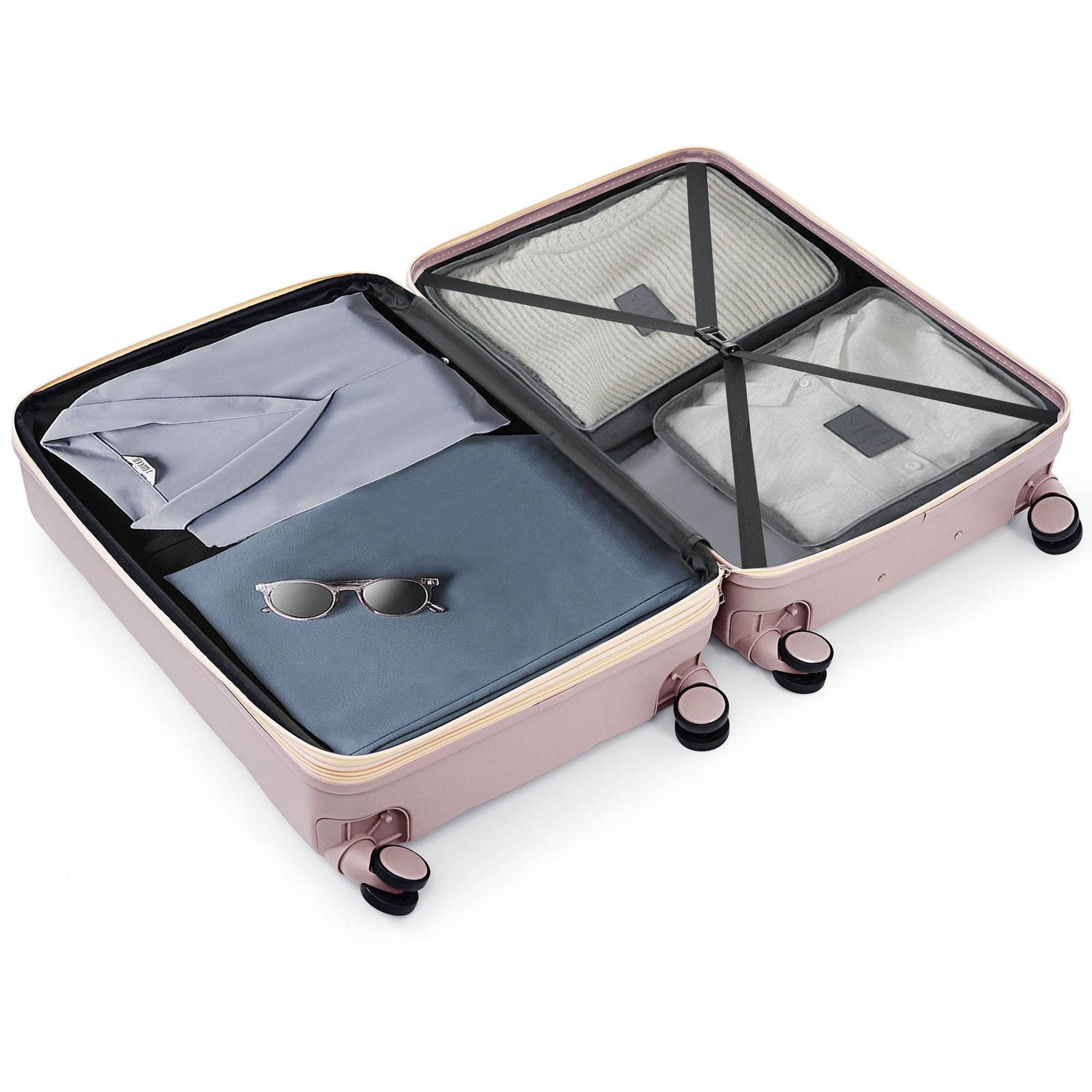 MLNshops Rosybrown Luggage Set - Durable 3-Piece Travel Bags