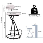 MLNshops Round Bar Stools Set of 2 with Backrest - Stylish & Comfortable