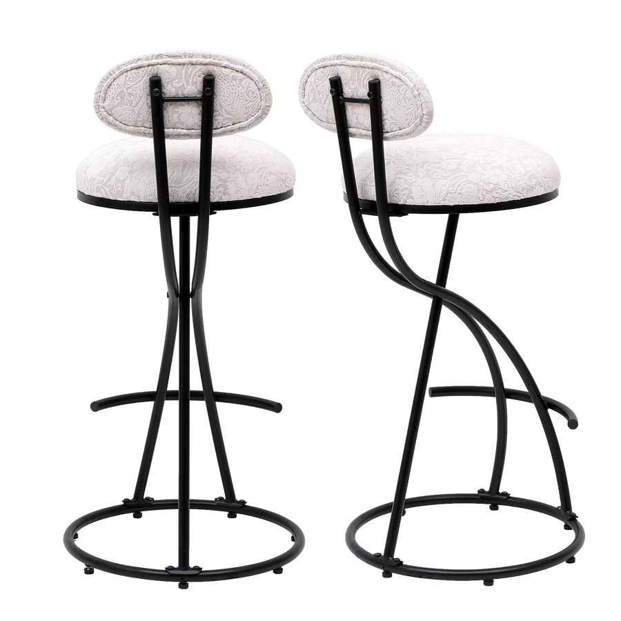 MLNshops Round Bar Stools Set of 2 with Backrest - Stylish & Comfortable
