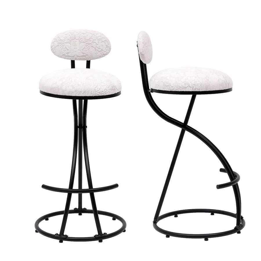 MLNshops Round Bar Stools Set of 2 with Backrest - Stylish & Comfortable