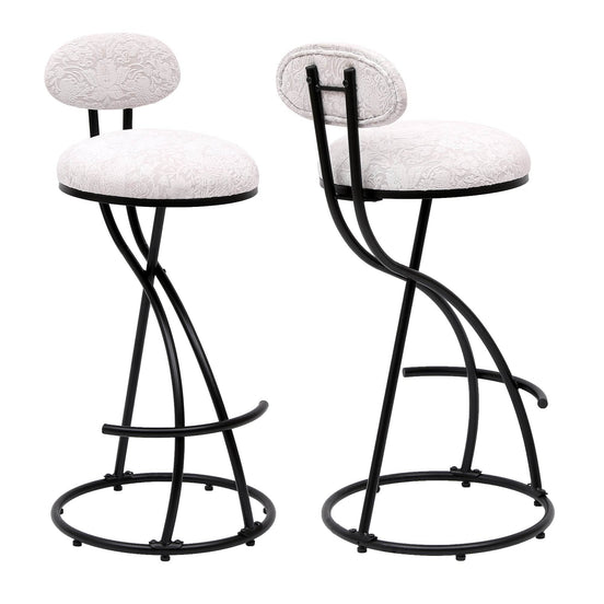MLNshops Round Bar Stools Set of 2 with Backrest - Stylish & Comfortable Default