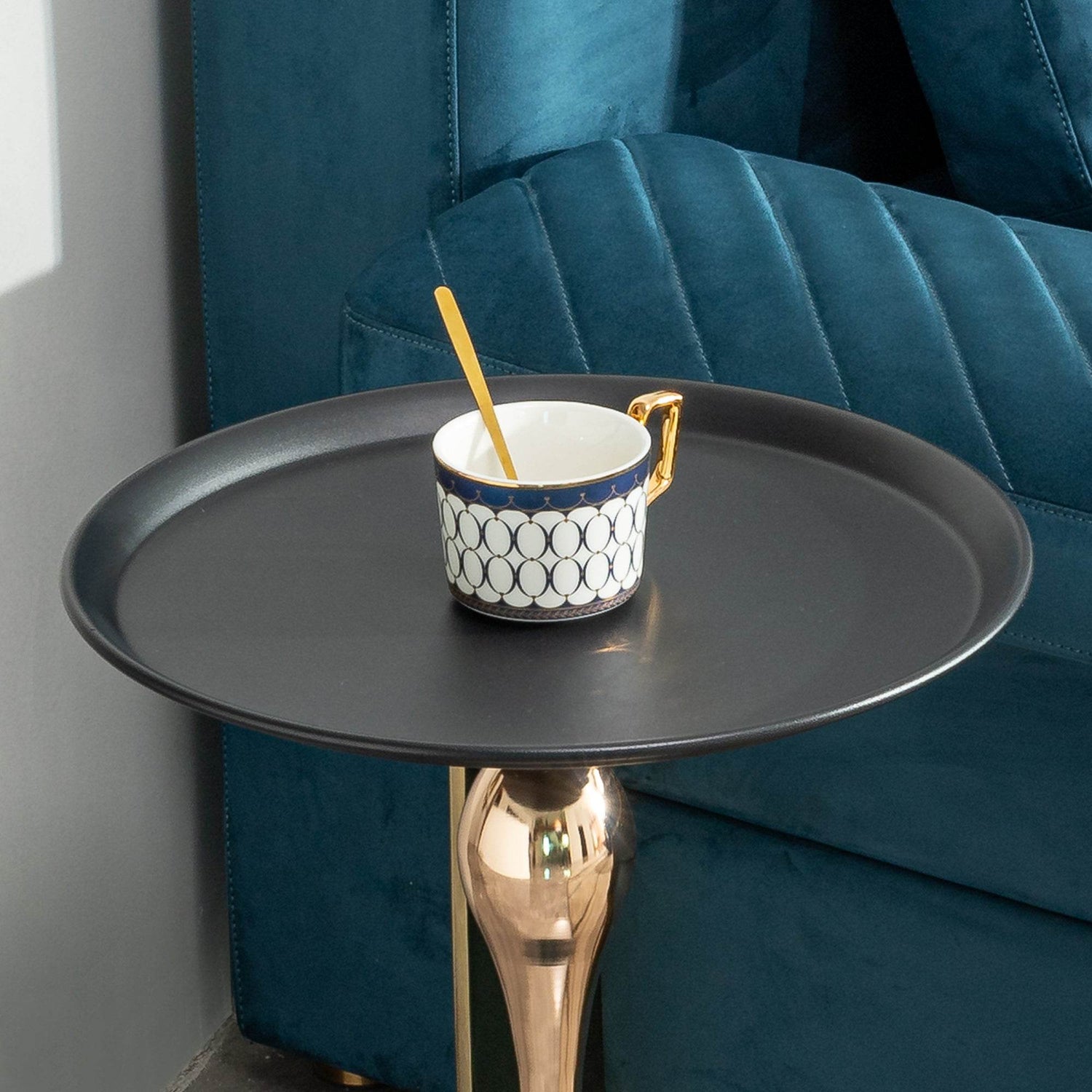 MLNshops Round End Table for Small Spaces - Modern Side Table
