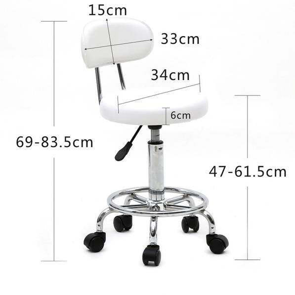 mlnshops Round Shape Beauty Stool for Salons with Backrest