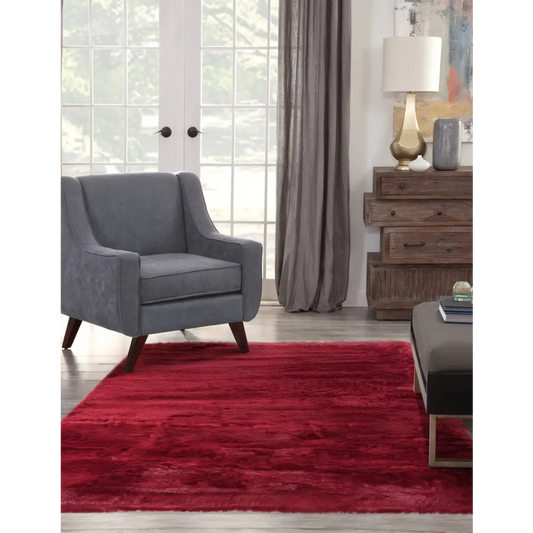 Ruby Faux Fur Area Rug 5x8 MLNshops]