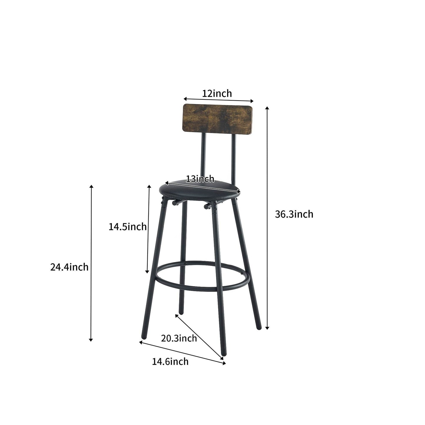 MLNshops Rustic Bar Table and Stools Set - Modern Dining