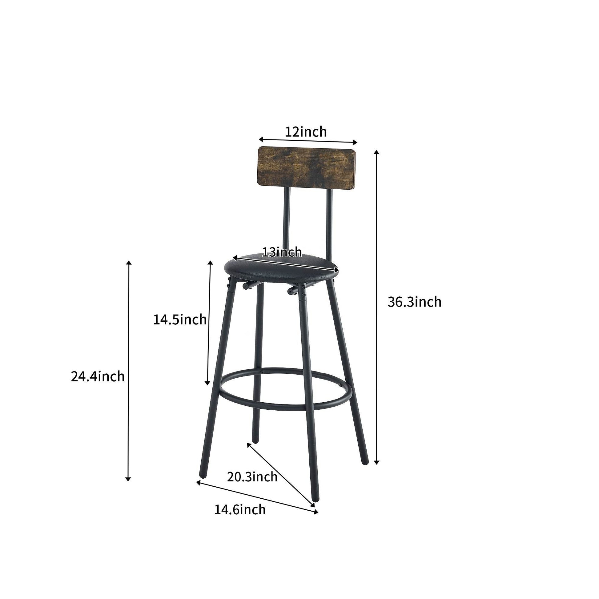 MLNshops Rustic Bar Table and Stools Set - Modern Dining