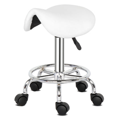 Saddle Stool Feet Rotation Bar Stool White MLNshops]