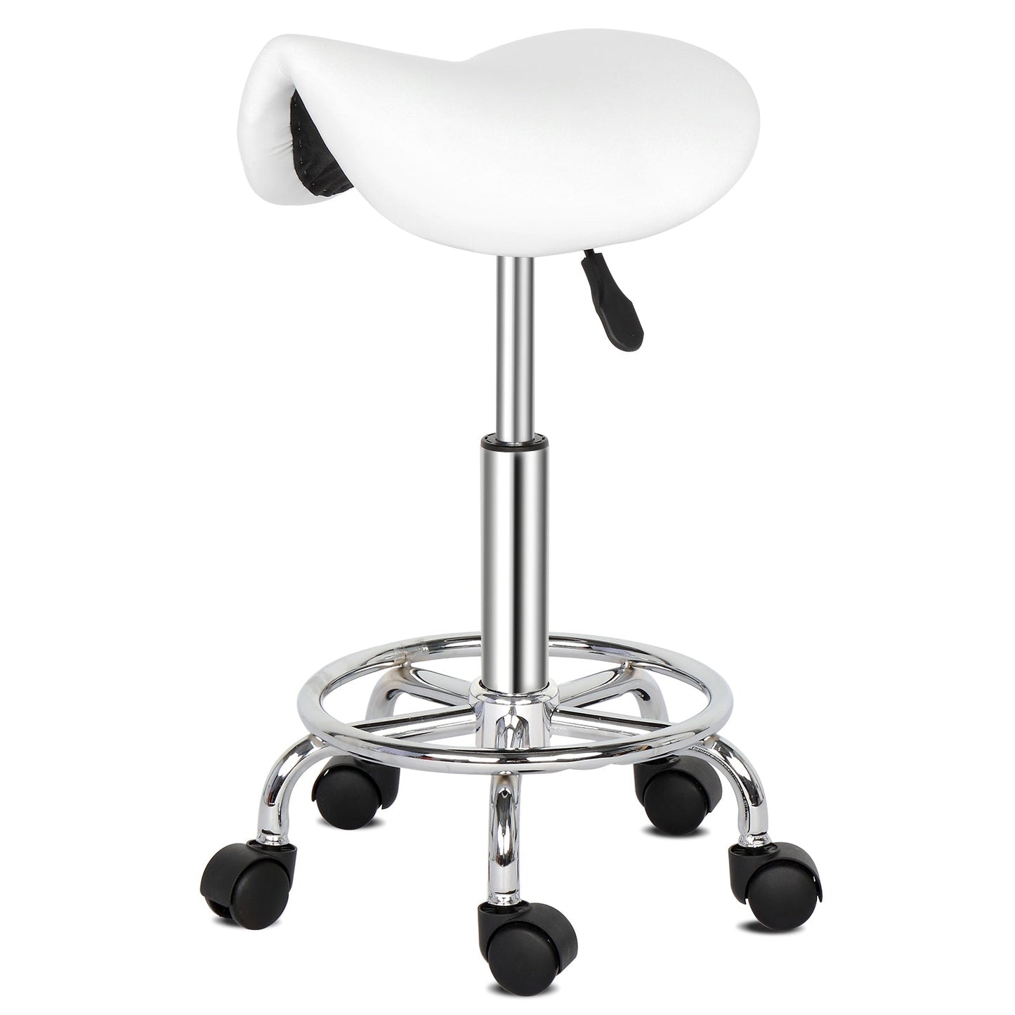 Saddle Stool Feet Rotation Bar Stool White MLNshops]