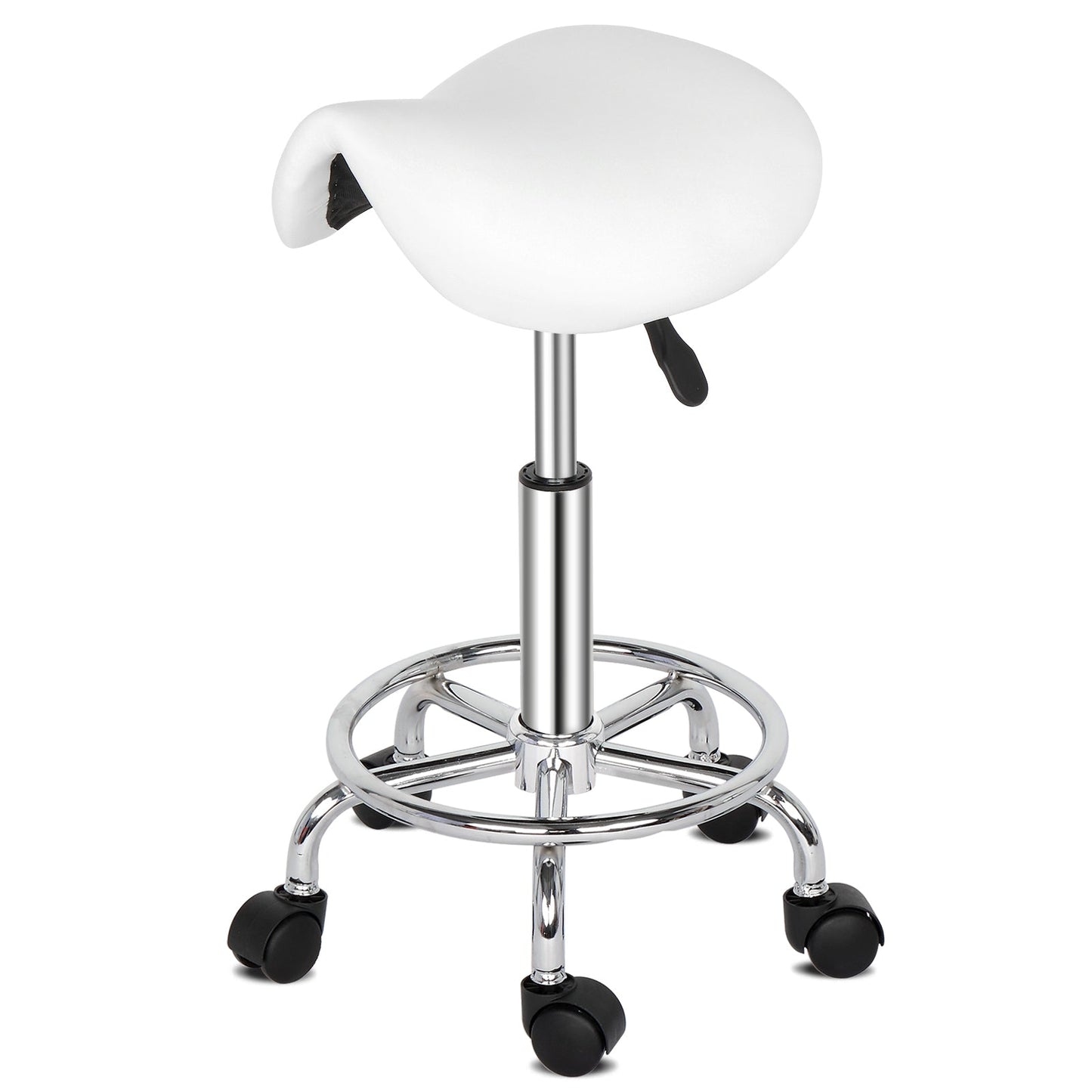 Saddle Stool Feet Rotation Bar Stool White MLNshops]