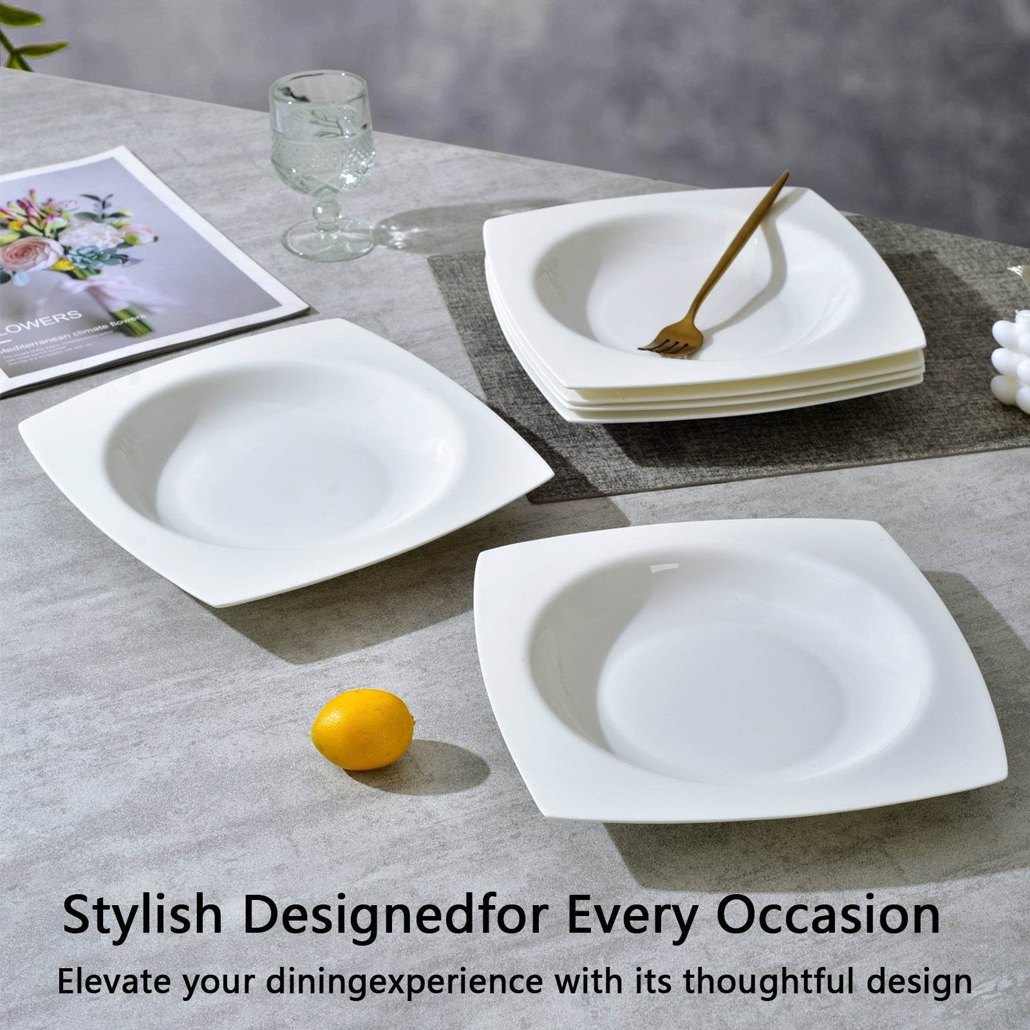 MLNshops Salad Plate Set for Six - Elegant Serving Plates