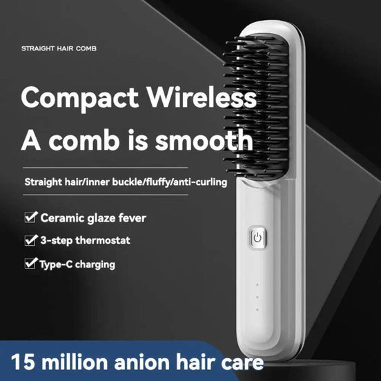 mlnshops Wireless Hair Straightener Comb with Scalp Massage Hair Brush