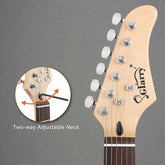 mlnshops 6 string H-H pickups guitar black - Starter Pack