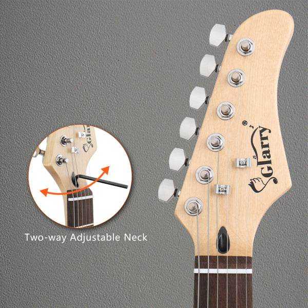 mlnshops 6 string H-H pickups guitar black - Starter Pack