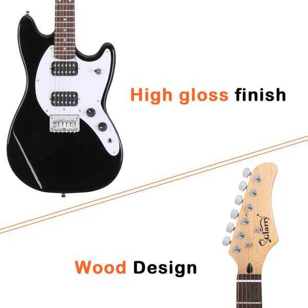 mlnshops 6 string H-H pickups guitar black - Starter Pack