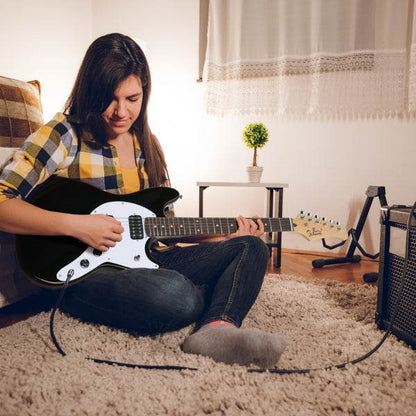 mlnshops 6 string H-H pickups guitar black - Starter Pack